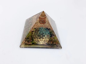 Générateur de pyramide d'orgone de pierres précieuses Unakite fait à la main de haute qualité métaphysique Reiki Chakra Yoga méditation pour Feng Shui et mascotte - Product Image 3