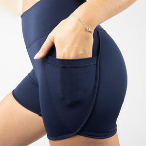 Shorts Deportivos para Mujer, para Correr, Fitness, Gimnasio, Cintura Elástica, Lona Sólida, Poliéster/Algodón, para Yoga - Product Image 5