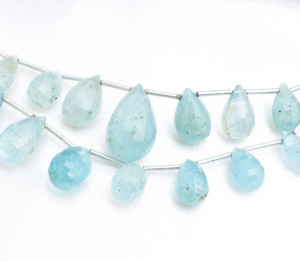Cuentas de Piedras Preciosas Naturales de Aguamarina con Corte Checker de 8 Pulgadas para la Elaboración de Joyería Fina - Product Image 6
