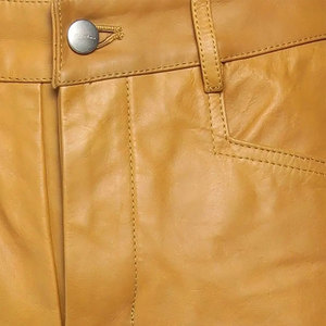 Custom <b>Colour</b> Best Design Men Leather Pants Solid <b>Plain</b> Pocket Design Men Leather Pants - Product Image 6