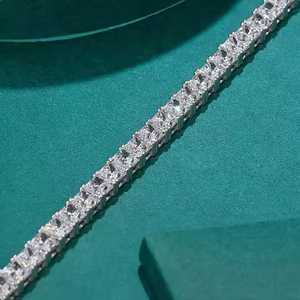 Trendy Princess Cut Moissanite Diamond <b>Tennis</b> <b>Bracelet</b> Stylish Sterling Silver <b>Fashionable</b> Jewelry Perfect Gift - Product Image 2