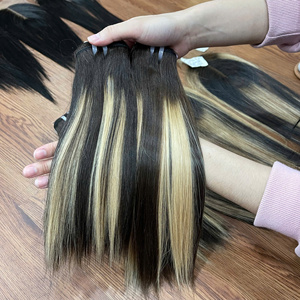 Meilleur fournisseur Thanh An Hair : Lots de mèches Remy cambodgiennes vierges non traitées, couleur piano, lisses, à trame machine, cuticules alignées - Product Image 4