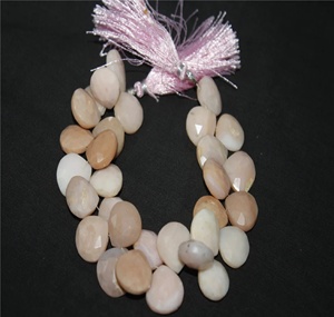 Cuentas de piedras preciosas de ópalo Rosa natural, cuentas facetadas en forma de corazón, cuentas hechas a mano para pulsera, fabricación de joyas - Product Image 3