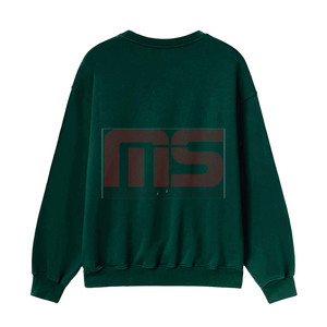 Venta al por mayor de algodón básico de mezcla de hombres de cuello redondo sudaderas logotipo personalizado Impresión de hombro caído moda Streetwear pulóver - Product Image 2