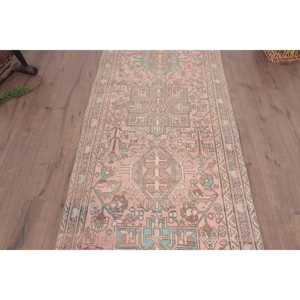 Turkish <b>Runner</b> <b>Rug</b>, 3.2x8.2 ft Vintage <b>Rug</b>, Pink Ombr Wool <b>Rug</b> - Product Image 3