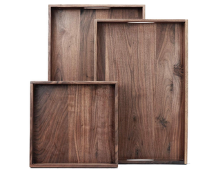 Ensemble de trois plateaux et assiettes à sushi en bois d'acacia en gros plateau à dessert de qualité durable pour la cuisine de restaurant - Product Image 2