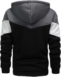 Veste polaire épaisse à capuche doublée Sherpa pour hommes, décontractée, avec fermeture éclair complète, chaude et élégante - Product Image 6