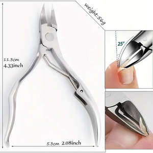 Tondeuse professionnelle non parfumée à bord de lame concave pour ongles d'orteil en acier inoxydable pour une coupe de précision avec pinces dissolvant de cuticules - Product Image 3