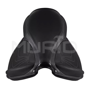 Selle de dressage artisanale en cuir véritable, siège profond en bois, rouleaux de genou épais, couture raffinée, confortable et durable pour cheval anglais - Product Image 4