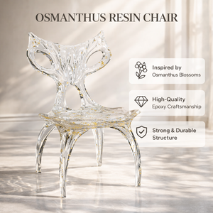 Chaise de salle à manger de luxe moderne, fauteuil en résine époxy transparente avec gouttes de cristal pour hall d'hôtel, villa, mobilier contemporain - Product Image 2