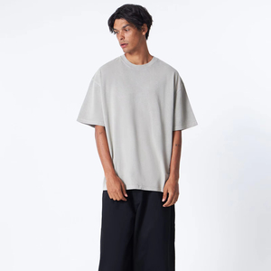 T-shirt pour homme à col rond de haute qualité, en tissu tricoté uni avec motif de lettres, logo personnalisé, séchage rapide - Product Image 2