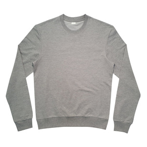 Sweat-shirt de qualité supérieure pour hommes, manches régulières, col rond du fabricant, coton gris - Product Image 1
