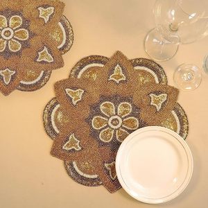 ที่รองจานลูกปัดรูปดาวทำด้วยมือสำหรับโต๊ะอาหารงานแต่งงานงานคริสต์มาสและงานชุมนุมของครอบครัวสำหรับงานเลี้ยง - Product Image 6