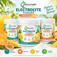 Poudre d'électrolytes en vrac pour usine, marque privée OEM, mélange de boisson hydratante à 6 électrolytes essentiels avec vitamine C et zinc