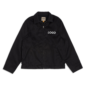 OEM logotipo personalizado Zip Up Streetwear al aire libre personalizado lienzo trabajo recortado entrenadores chaqueta hombres lienzo PANA cuello hombres trabajo chaqueta - Product Image 1