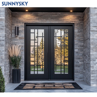 Sunnysky Haute Qualité Design Classique Sécurité Personnalisée Double Porte d'Entrée en Fer Forgé Porte d'Entrée de Sécurité en Acier