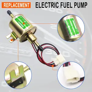 HEP-02A Low Pressure Electric Fuel Pump Petrol Gas Pump With Install Kit For Motorcycle Lawn Mower Carburetor ATV Trucks Boats