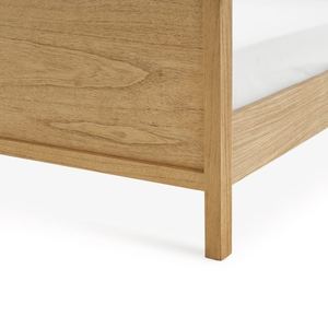 Cama de madera minimalista moderna, muebles de madera Suar de caoba de teca duradera para dormitorio para hoteles, villas, Color Natural 170123 - Product Image 4
