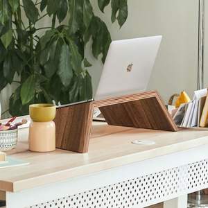 Laptop Stand <b>Office</b> <b>Computer</b> Riser Wood <b>Computer</b> Riser Ergonomic Laptops Elevator for Desk Wooden Holder Compatible with MacBook - Product Image 6