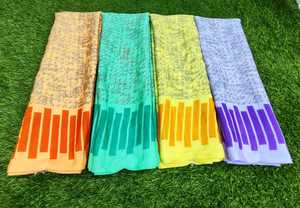 Saree Georgette lumineuse en soie meilleure qualité tissu doux Style moderne imprimé Saree avec chemisier en apesanteur fête de mariage - Product Image 2