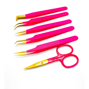 Pinzas para pestañas de acero inoxidable antiestáticas profesionales de alta calidad de primera calidad, punta afilada, modelo Kaamir, antimagnético - Product Image 3