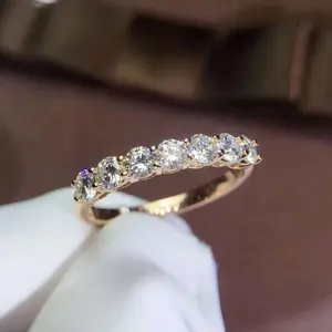 2Ct Round Cut Real Moissanite 925 <b>Silver</b> Half Eternity Vintage <b>Wedding</b> <b>Band</b> - Product Image 4