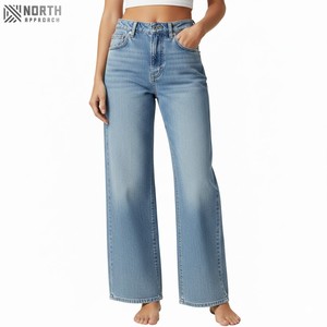Hot Sale Ladies Jeans <b>Pants</b> New Arrival <b>Women's</b> Denim Jean Breathable <b>Pants</b> Casual Loose-fitting Patchwork Denim <b>Pants</b> Oem - Product Image 2