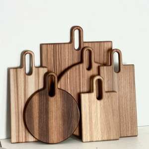 Ensemble de planche à découper en bois moderne avec rainure à jus Planche à découper en bambou pour cuisine pour table et décoration de cuisine avec poignée - Product Image 6