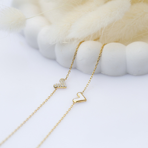 Double Sided Heart Shape White Enamel CZ Stone <b>Charm</b> Bracelet Turkish Handmade Wholesale 925 Sterling Silver Jewellery - Product Image 2