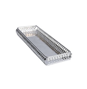 HANDMADE DECORATIVE <b>TRAY</b> RECTANGLE SHAPE METAL ALUMINIUM SILVER COLOR DINNERWARE STORAGE SERVING <b>TRAY</b> for HOME DECOR & CHRISTMAS - Product Image 1