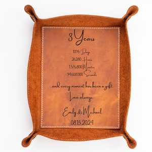 Plateau unique en cuir véritable fait à la main Logo personnalisé vaisselle porte-bijoux organisateur de bureau Valet fourre-tout cadeau décoratif LTR-0012 - Product Image 3