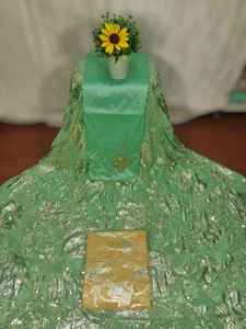 Robe Fransawi Dirac en mousseline de soie à paillettes et à effet slub pour filles - Design géométrique rose, tenue pour occasions spéciales - Product Image 4