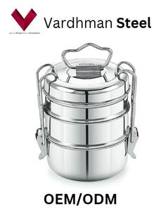 Vente énorme demande! Boîte à lunch à trois niveaux en acier inoxydable avec clip de verrouillage durable 8*3 pique-nique d'hôtel de bureau de qualité alimentaire 1-3L - Product Image 5