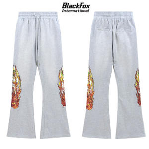 กางเกงขาบานผ้าฝ้ายพิมพ์ลายเฮฟวี่เวทดีไซน์ใหม่สำหรับทุกเพศเสื้อผ้าลำลองไซส์ใหญ่พิเศษกางเกงขาบานขายส่ง - Product Image 5