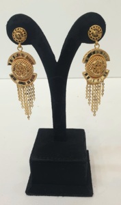 Conjunto de Joyería con Borlas Chapadas en Oro de 24K, Collar, Pendientes y Anillo, Joyería Vintage de Latón para Mujer, Conjuntos de Joyería para Fiesta - Product Image 3