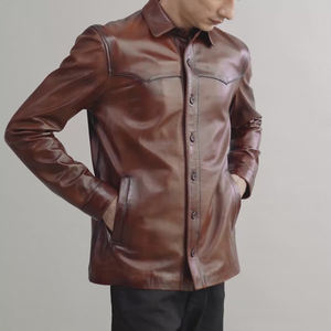 Embossed Men's Leather <b>Jacket</b> <b>Suede</b> Leather Patchwork <b>Biker</b> <b>Jacket</b> Unique Design Zipper Fly Motorcycle <b>Jacket</b> Fashionable Men - Product Image 3