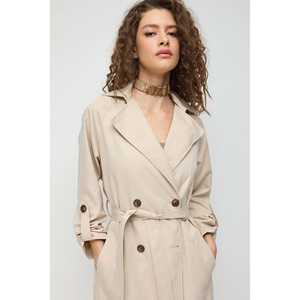 Gabardina Larga Beige con Cinturón - Product Image 3