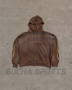 ชุดวอร์มวินเทจปักลายสำหรับผู้ชายชุดวอร์มแนวสตรีทผ้ามีฮู้ดและเสื้อฮู้ดชุดวอร์มซักกรดซีดแสงแดด - Product Image 5