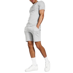 Ensemble de sport imprimé décontracté 2 pièces en coton pour homme-T-Shirt à manches courtes-Short en éponge-Logo personnalisable-Grande taille XL XXL - Product Image 1