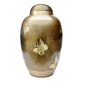 Urna Funeraria Estilo Americano con Manos en Oración, en Bronce Dorado, para Cenizas de Adultos, Duradera y de Calidad Confiable - Product Image 2