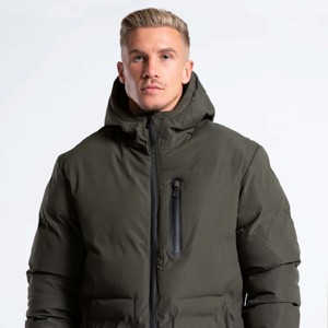 Elegante Chaqueta larga para hombre con diseño ajustado y material resistente al agua para protección contra todo tipo de clima - Product Image 4