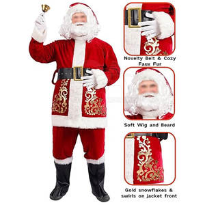 เครื่องแต่งกายซานตาคลอสทำจากผ้าซานตาคลอสย้อมสีล้วน - Product Image 4