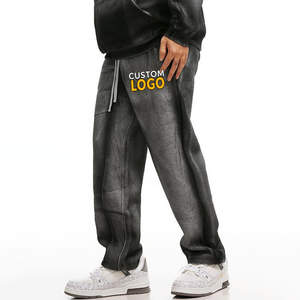 Survêtements surdimensionnés Stone Washed Sun Faded 350gsm personnalisés grande taille pantalons de survêtement et pull à capuche ensemble 2 pièces pour hommes - Product Image 3