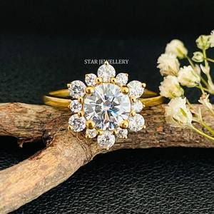 Anillo de compromiso de solitario de diamante CVD de 1 quilate de oro macizo de 14 quilates, anillo de diamante solitario de diamante cultivado en laboratorio de corte redondo de 1 quilate - Product Image 2