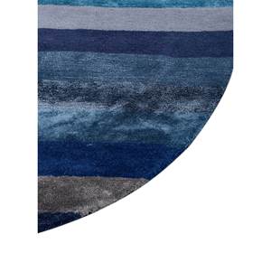 Alfombra Rectangular Caliedo de Lana y Viscosa con Rayas Azules, Hecha a Mano, 9x12, para Sala de Estar, Entrada o Pasillo -Tra-14877 - Product Image 4