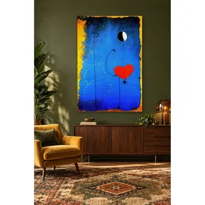 Fida Joan Mir Danseuse avec un cœur rouge sur fond bleu, impression sur toile - Product Image 5