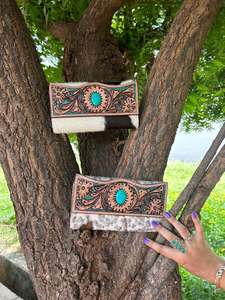 Bolso de mano de cuero de piel con estilo occidental para mujer, monedero con diseño de piel marrón, billetera única de cuero con herramientas de Venta caliente - Product Image 2