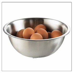 ชามสเตนเลสขัดเงาขนาด22ซม. เครื่องครัวโลหะพรีเมียม - Product Image 1