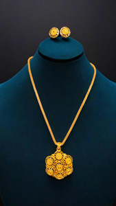 Juego de pendientes de collar hechos en India con juego de pendientes de collar de estilo moderno chapado en oro de 22 quilates a la venta por exportadores indios - Product Image 3