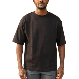 Casual Street Style T-shirt For Men 240Gsm Drop Shoulder Loose Fit Ringer 100% Cotton Printed Hip Hop Oversized Men's T-shirts - Product Image 2